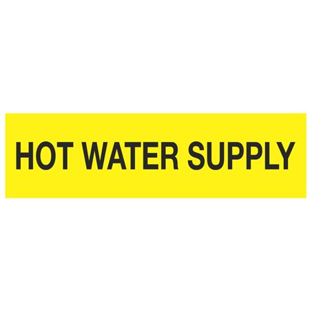ANSI Pipe Markers Hot Water Supply - Pk/10